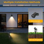 Low Voltage Landscape Lighting,4 Pack Outdoor LED Landscape Spotlights with Transformer 27V Garden Lights Pathway Lights IP65 Waterproof 3000K Warm White