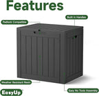EasyUp 30 Gallon Resin Deck Box Waterproof, UV Resistant Outdoor Storage Box for Delivery, Patio, Garden,and Porch,Striped Black
