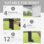 Bezseller 13x13 Pop Up Gazebo Tent with Mosquito Netting – Quick Set Up, Water-Resistant Outdoor Canopy for Patio, Garden, Backyard, and More,Light Grey