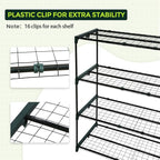 EAGLE PEAK Greenhouse Shelving Staging Double 4 Tier, Outdoor/Indoor Plant Shelves, 42"x17"x42", Green