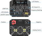 LVYUAN 5000 Watt Power Inverter 24V to 110V 120V for Vehicle, Solar Inverter System, Heavy Duty, RV, Truck, Off Grid,Camping with 4 AC Outlets, LCD Display, Wireless Remote Control, Car Power Inverter