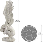 Design Toscano Remembrance and Redemption Angel Religious Indoor/Outdoor Garden Statue, Large 30 Inch Tall, Cast Stone Resin, Antique Stone Finish