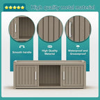 ROJIK Shoe Cabinet Waterproof UV-Resistant,Storage Bench Indoor Outdoor with Adjustable Shelves,for Entryway Bedroom,Hallway,Living Room(2 Door,Grey)