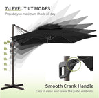 JZAC & QZYD 10 X 13 FT Cantilever Patio Umbrella Outdoor Large Heavy Duty Rectangle Offset Double Top Umbrellas with 360° Rotation for Pool Deck Backyard Garden, Black