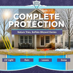 Buffalo Blizzard Supreme Plus 16 ft x 36 ft Rectangular Winter Pool Cover | Tan/Silver | Heavy Duty for Above Ground Swimming Pools | Easy Install | Cold & UV Resistant | Seasonal Debris Protection