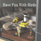 Freesason Smart Bird Feeder with Camera & AI Bird Identifier, 2K HD Auto-Capture Video, Window Mounted with Strong Suction Cups, Unique Tech Gift for Birds Watchers (Clear)