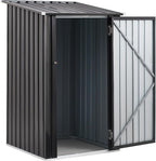 3x3 FT Outdoor Storage Shed, Metal Steel Garden Shed with Single Lockable Door, Small Shed Outdoor Steel Utility Tool Shed, Storage House Waterproof for Backyard Patio, Garden, Lawn, Dark Gray