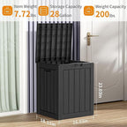 28 Gallon Deck Box,Resin Outdoor Storage Box with Lockable for Patio Furniture, Pool Accessories, Garden Tools Waterproof Outside Storage Box, Black
