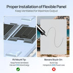 ECO-WORTHY 130 Watt 12BB Flexible Solar Panels,23.5% High-Efficiency Waterproof Monocrystalline Lightweight Solar Panel for RV,Boats,Curved Surfaces,Roofs,Cabin
