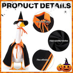 Halloween Porch Goose Outfit Set for 23'' Plastic Statue Lawn Porch Goose Clothes with Cloak Hat Costume for Indoor Outdoor Patio Yard Lawn Art Decor(Orange)
