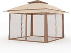 11x11 Pop Up Instant Gazebo Tent for Backyard, Pop Up Gazebo With Mosquito Netting, Outdoor Canopy Gazebos Waterproof With Portable Carrying Bag