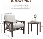 NATURAL EXPRESSIONS 4 Pieces Patio Furniture Set, Outdoor Furniture Sofa Sectional Modern Metal Patio Conversation Set with High Back Backrest & 3 Seater Loveseat and 2 Motion Rocker