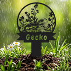 Custom Gecko Metal Memorial Plque,Personalized Gecko Remembrance Stake,Gecko Loss,Grave Markers,Outdoor Garden Decor,Yard Sign gecko 14inch