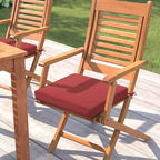 Magpie Fabrics Indoor Outdoor Waterproof Square Chair Cushion, 18" x 18" x 2.5", 2 Pack, Water Resistant Seat Cushions, for Patio Garden Office, Dark Red