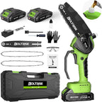 Mini Chainsaw, 6 Inch Mini Cordless Brushless Electric Chainsaw, 2×2.0Ah Batteries & Auto Oiler HandHeld Powered Chain Saw, for Tree Trimming Wood Cutting Garden and Yard Work