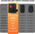 2 Person Infrared Sauna Box, Portable Infrared Sauna for Home, Personal Infrared Saunas with Red Light Threapy, Remote Control, Upgraded Comfortable Chair