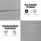 Outdoor Shed 5x3/6x4/7x7/8x6/8x10/8x12 FT, 15MM Thick PP Resin Plastic Shed with Lockable Door & Floor - Waterproof Plastic Tool Shed for Bike, Garbage Can, Backyard, Patio ﻿ ﻿ (Grey, 5X3FT)