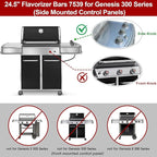 GasSaf 7539 for Weber Genesis Flavorizer Bars 24.5", SUS304 Bars for Genesis 300 Grill Parts, E-310 E-320 S-310 S-320, EP/CEP 310 & 320 Gas Grills(Side-Knob 2007-2010), Heat Plates for Weber 7540