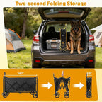 Yobller Wagons Carts Foldable,Large Capacity Foldable Wagon Cart Collapsible Wagon with Wheels & Drink Holders,Utility Folding Cart for Camping Garden Grocery Shopping