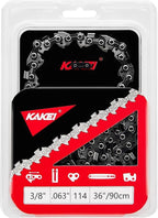 KAKEI 36 Inch Chainsaw Ripping Chain 3/8" Pitch .063" Gauge 114 Drive Links Fits Husqvarna, Stihl Models (1 chain) - Semi Chisel