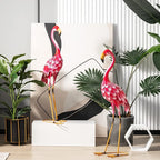 Giantex Flamingo Garden Statues Set of 2, Standing Metal Flamingo Sculptures Bird Ornament Yard Decorations for Lawn Backyard Porch Patio Outdoor Decor, with 4 U-Shaped Stakes (Flamingo)