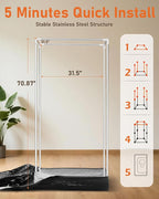 Sauna Box, Portable Steam Sauna, Portable Sauna for Home with 3L 1200W Steamer, 9 Levels, Folding Chair, Extra Large Size (2.6' x 2.6' x 5.9'), Full Body Sauna Tent for Relaxation, Detoxification
