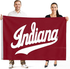Indiana Hoosiers 5' x 8' College Sports Printed Flag - NCAA Licensed - Nylon - School Banner (White, Red)