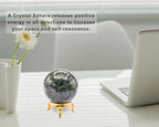 Amazing Gemstone Green Jade Crystal Ball with Stand - 2 Inches Crystal Sphere Meditation Balls for Witchcraft and Decorative Balls