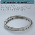 161" x 5/8" GX21395 Mower Deck Belt, 54 inch Deck Drive Belt for John Deere 190C, D170, E180, G110, LA150, LA175 Lawn Tractors Deck Belt Made of Kevlar Cord (GX21395)