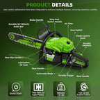 58CC Gas chainsaw ,20&18 Inch 2-Stroke Gasoline Gas Powered Chainsaws for Cutting Wood Tree Outdoor Garden Farm Home