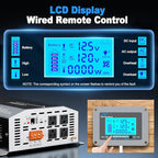4000 Watt Pure Sine Wave Inverter 12v DC to 110v 120v AC Converter,8000W Peak Power Inverter with 4 AC Outlets,USB Port,Type-C,Remote Control LCD Display for Truck, RV, Vehicles, Solar Off-Grid