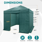 EAGLE PEAK 10x10 Walk in Shade Cloth Cover Greenhouse Instant Pop up Portable Gardening Green House with Mesh Cover, Roll up Doors, Green