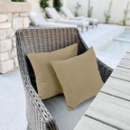 idee-home Outdoor Pillows with Inserts Included, Patio Outside Square Pillows Waterproof Set of 2, 18 x 18 inch