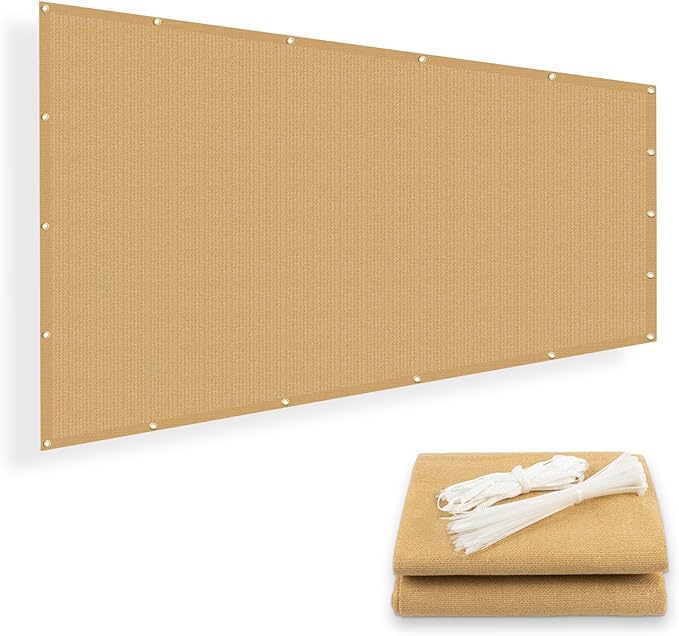 SUNNY GUARD Shade Cloth Custom Size 18x23 FT Sun Shade Screen Fabric Shade Cover Tarp with Grommets for Pergola Backyard Garden, Sand(We Customized)
