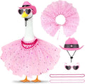 Princess Porch Goose Outfits Summer Goose Clothes, Cute Goose Outfit with Tutu Saree Goose Costume Fits 17-23 inches for Outdoor Garden Lawn Art Decor(Pink)