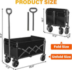 Wagons Carts Foldable - Collapsible Wagon Cart with Wheels Foldable - Folding Utility Heavy Duty Wagons Carts for Grocery Camping Sports Shopping Garden