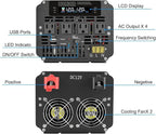 5000W Power Inverter 12V to 110V/120V DC to AC with LCD Display, Remote Controller and 4 x AC Outlets Car Adapter for Car Truck Boat RV Off Grid Solar System