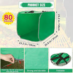 PUNCHMAN Leaf Collector - 80 Gallon Pop up Foldable Leaf Bags with Handles, Collapsible Trash Can for Leaf Clean up and Picker, Reusable Yard Waste Bags with Golves, Garden Tools