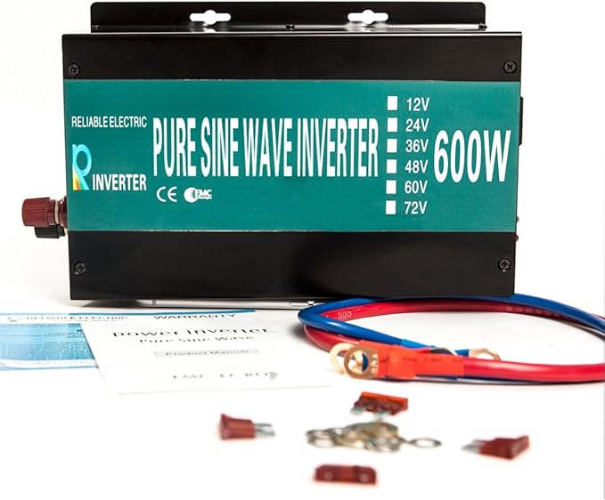 WZRELB Reliable Design Pure Sine Wave Inverter DC to AC 24VDC input 120VAC Output Off Grid Backup Power Supply Power Converter, (RBP60024B1)