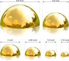 Nerien Gazing Ball, Stainless Steel Garden Mirror Globe, Polished Ornament Sphere, Hollow Floating Reflective Hemisphere, for Home Outdoor Pond Housewarming Swimming Pool Decoration, Gold, 6Pcs Mix