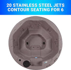 AquaLife Outback 5-6 Person 20-Jet Non-Lounger Hot Tub with LED Lighting and Insulated Cover