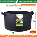 150 Gallon Large Raised Garden Bed Bag (44x24 inch) Big Garden Bag Sturdy Plant Grow Bag for Potato,Tomato Planter,Herb Veggies Planter Bag,Flower Bed,Yard Waste Bag,Lawn Debris Bag,Leaf Bag W/ Gloves
