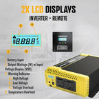 Krieger 1500 Watt 12V Pure Sine Inverter Dual AC Outlets & USB, Installation Kit Included, Automotive Portable Power for Tools, Camping & Car Accessories - ETL Approved