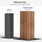 PURPLE LEAF 14' X 20' Outdoor Hardtop Gazebo for Patio Galvanized Steel Double Roof Permanent Canopy Teak Finish Coated Aluminum Frame Pavilion Gazebo with Netting and String Lights