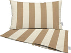 RSH DECOR: Sunbrella Pillow Covers Set of 2 | Covers Only - 26" x 16" | Outdoor Lumbar Pillow Covers Crafted with Sunbrella Performance Fabric | Maxim Heather Beige