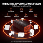 4000 Watt Power Inverter 12V DC to 110V/120V AC Converter Peak Power 8000W Car Inverter with LCD Display 2 AC Outlets USB Port Cables Included for RV,Truck,Off-Grid Solar System Remote Controller