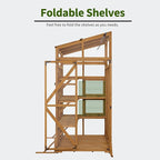 Macrout Wooden Walk-in Greenhouse with Acrylic Panels, Large Greenhouse for Outdoors with Openable Roof Vents with Lockable Door, G727