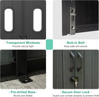 Domi 5x3FT Resin Outdoor Storage Shed with Lockable Door, Waterproof Outside Sheds with Windows & Vents, Heavy-Duty Plastic Tool Storage Shed for Patio Furniture, Lawn Mower, Bike