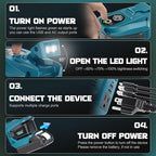 2PCS 200W Power Inverter Compatible with Makita, DC 18V to AC 110-120V Battery Inverter, Portable Battery Adapter Phone Charger Converter with 2 USB & 1 Type-C & 1 AC Outlet (Tool Only)