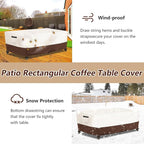 Outdoor Patio Coffee Table Cover, Waterproof Rectangular Patio Side Table Cover,Patio Furniture Covers,42 x 26 x 16 inch,Beige & Brown